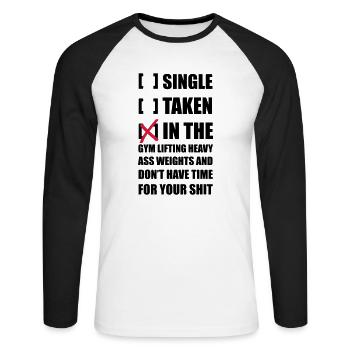 Simple ... Formation Gym - T-shirt baseball manches longues Homme - blanc/noir - Devant - Nik (191cm)