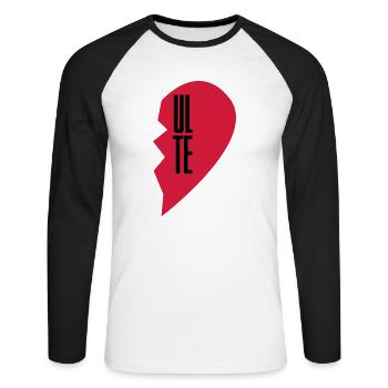 Soul Mate Couple Shirt - Unisex Baseballshirt langarm - Weiß/Schwarz - Vorne - Nik (191cm)