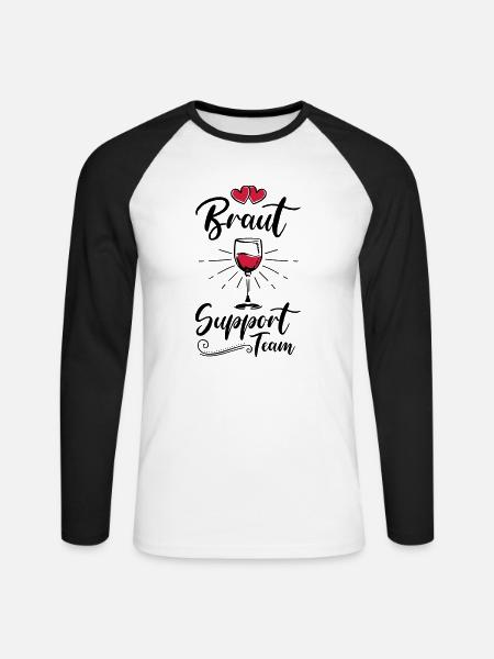 braut support team wein - Unisex Baseballshirt langarm - Weiß/Schwarz