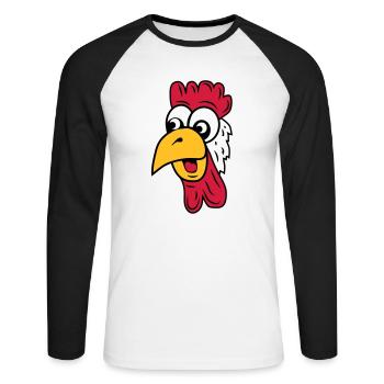 hahn - Unisex Long Sleeve Baseball T-Shirt - white/black - Front - Nik (191cm)