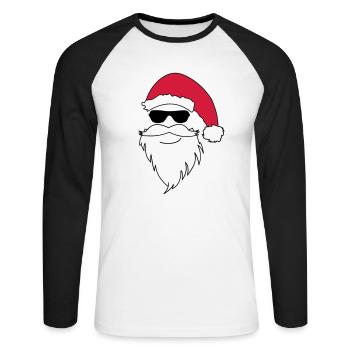 Nikolaus cool - Unisex Baseballshirt langarm - Weiß/Schwarz - Vorne - Nik (191cm)