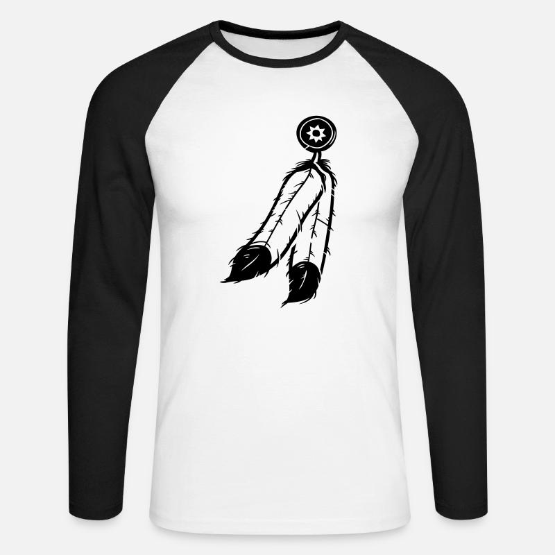 Feather Jewelry - Unisex Long Sleeve Baseball T-Shirt - white/black