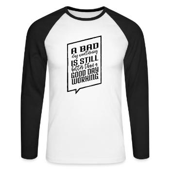 charpentier tshirts americas syndicat charpentier - T-shirt baseball manches longues Homme - blanc/noir - Devant - Nik (191cm)