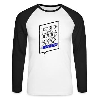 Cute Animal Love Joke Cat Long Sleeve Shirts - Unisex Long Sleeve Baseball T-Shirt - white/black - Front - Nik (191cm)