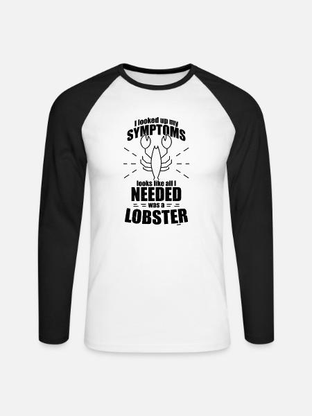 Hummer Languste Krebstier Meereslebewesen - Unisex Baseballshirt langarm - Weiß/Schwarz