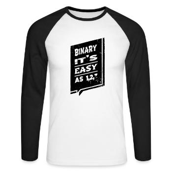 Drôles de dictons présentent l’idée cadeau informatique - T-shirt baseball manches longues Homme - blanc/noir - Devant - Nik (191cm)