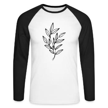 Flower Flower Plant - Unisex Long Sleeve Baseball T-Shirt - white/black - Front - Nik (191cm)