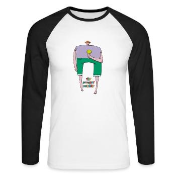 the Gourmet summer - T-shirt baseball manches longues Homme - blanc/noir - Devant - Nik (191cm)