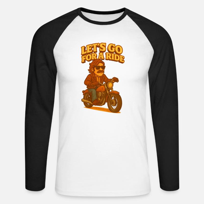Auf geht's zu einer Fahrt - Unisex Baseballshirt langarm - Weiß/Schwarz