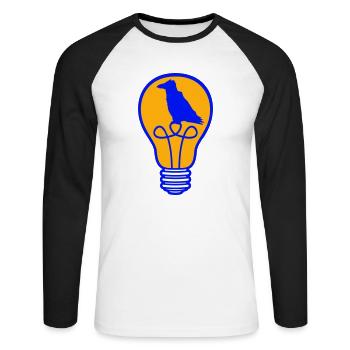 Bird sitting in light bulb lamp raven parrot crow - Unisex Long Sleeve Baseball T-Shirt - white/black - Front - Nik (191cm)