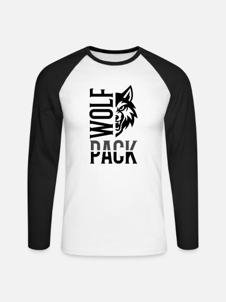 Wolf Pack Rudel - Unisex Baseballshirt langarm - Weiß/Schwarz