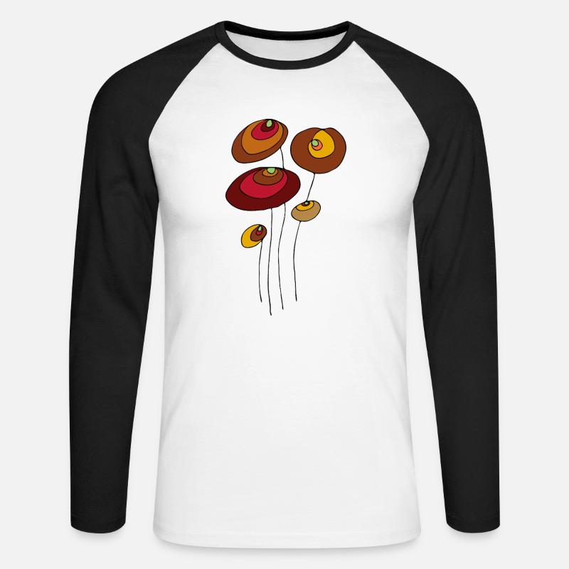 Blumen - Unisex Baseballshirt langarm - Weiß/Schwarz