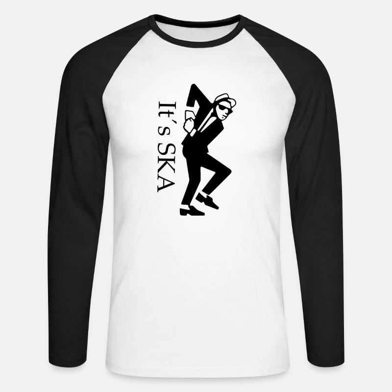 its_ska - Unisex Baseballshirt langarm - Weiß/Schwarz