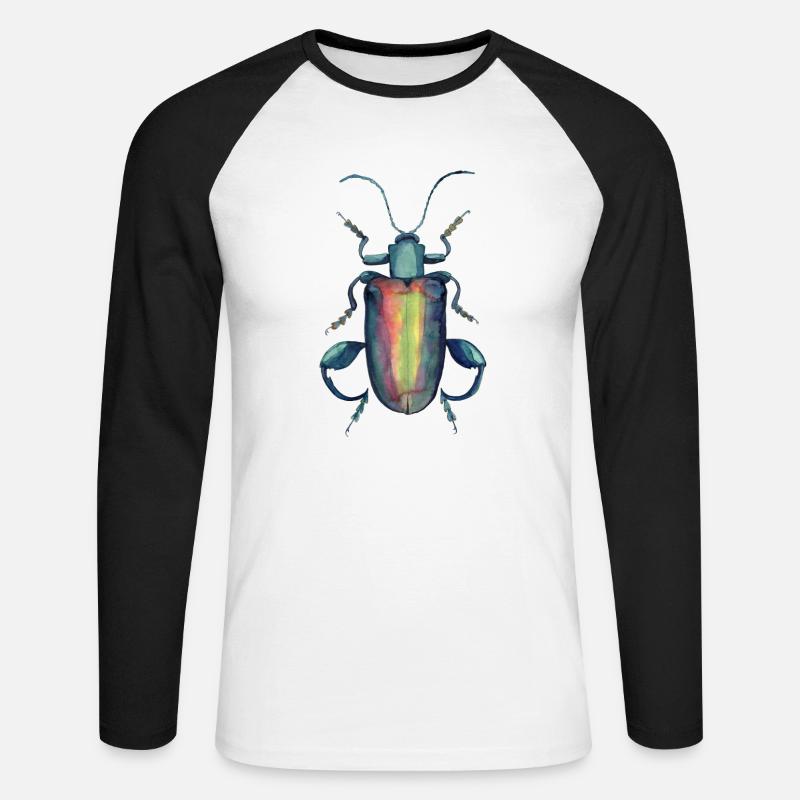 kaefer mit kräftigen Oberschenkeln - Unisex Baseballshirt langarm - Weiß/Schwarz