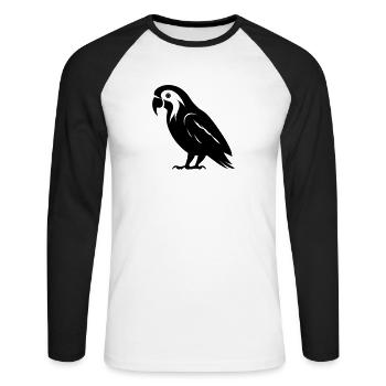 Perroquet - T-shirt baseball manches longues Homme - blanc/noir - Devant - Nik (191cm)