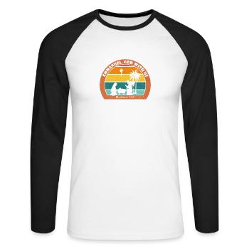Christmas Nativity with Jesus - Emmanuel, God Wit - Unisex Long Sleeve Baseball T-Shirt - white/black - Front - Nik (191cm)