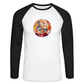 Cercle Résumé - T-shirt baseball manches longues Homme - blanc/noir - Devant - Nik (191cm)