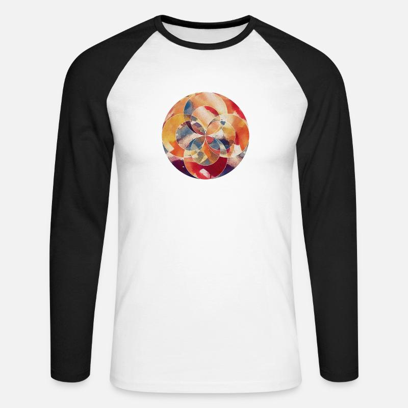 Abstract Circle - Unisex Baseballshirt langarm - Weiß/Schwarz
