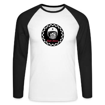 Logo de Cafe Racer - T-shirt baseball manches longues Homme - blanc/noir - Devant - Nik (191cm)
