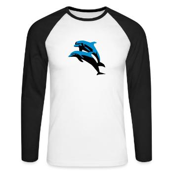 Dolphins - dauphins - T-shirt baseball manches longues Homme - blanc/noir - Devant - Nik (191cm)