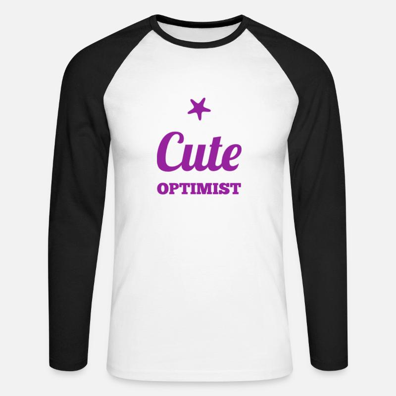 süßer Optimist Geschenkidee - Unisex Baseballshirt langarm - Weiß/Schwarz