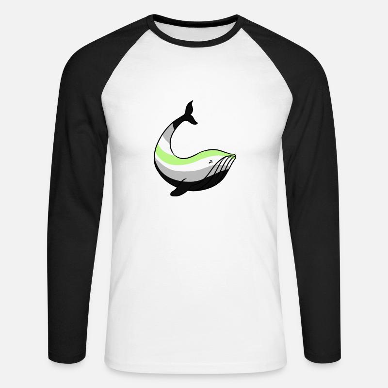 Agender Wal Agender Pride - Unisex Baseballshirt langarm - Weiß/Schwarz