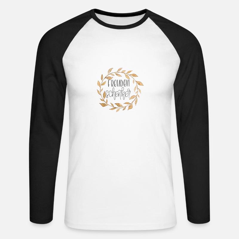 Freudenschenker - Unisex Baseballshirt langarm - Weiß/Schwarz
