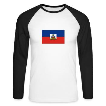 Haiti - T-shirt baseball manches longues Homme - blanc/noir - Devant - Nik (191cm)