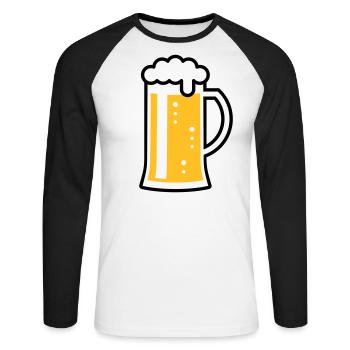 XOriginalBavarian (R2) - Unisex Long Sleeve Baseball T-Shirt - white/black - Front - Nik (191cm)
