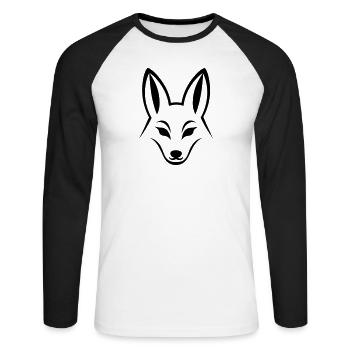 Fuchs - Unisex Baseballshirt langarm - Weiß/Schwarz - Vorne - Nik (191cm)