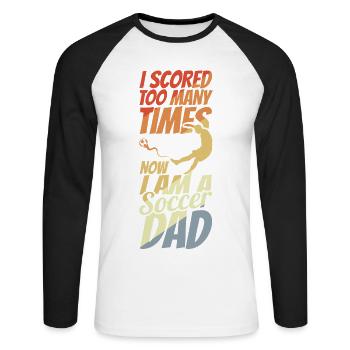 Soccer Dad - Unisex Long Sleeve Baseball T-Shirt - white/black - Front - Nik (191cm)