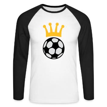 KING FOOTBALL - T-shirt baseball manches longues Homme - blanc/noir - Devant - Nik (191cm)