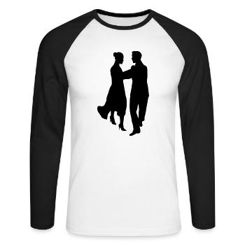 danse - T-shirt baseball manches longues Homme - blanc/noir - Devant - Nik (191cm)
