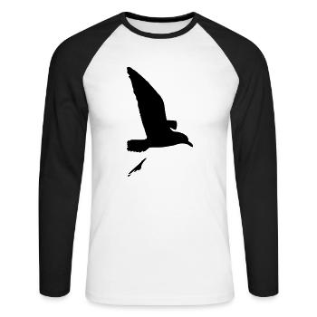 Moeve_scheiss - Unisex Baseballshirt langarm - Weiß/Schwarz - Vorne - Nik (191cm)