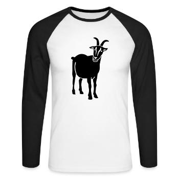 Goat - Unisex Long Sleeve Baseball T-Shirt - white/black - Front - Nik (191cm)