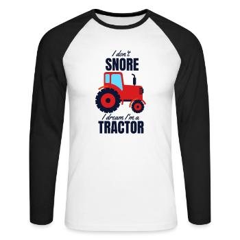 tractor - Unisex Long Sleeve Baseball T-Shirt - white/black - Front - Nik (191cm)