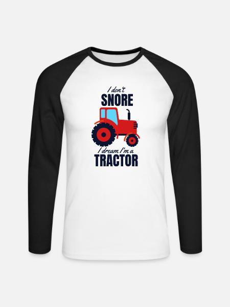 Traktor - Unisex Baseballshirt langarm - Weiß/Schwarz