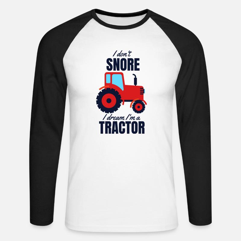 Traktor - Unisex Baseballshirt langarm - Weiß/Schwarz