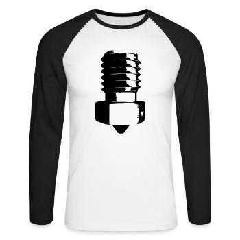 Nozzle Black - Unisex Long Sleeve Baseball T-Shirt - white/black - Front - Nik (191cm)