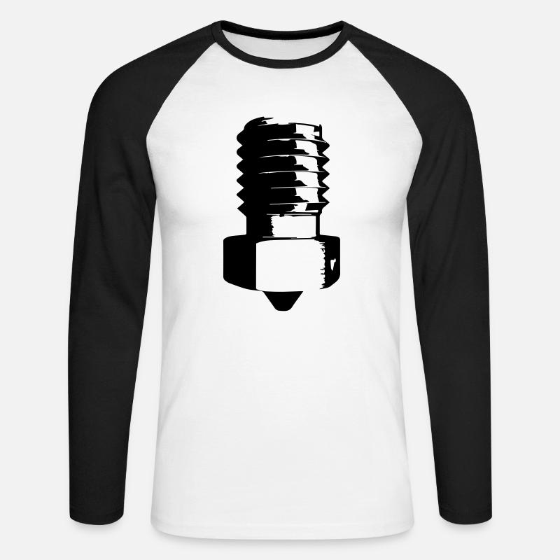 Nozzle Black - Unisex Baseballshirt langarm - Weiß/Schwarz