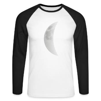 Der Mond ist eskalieren - Unisex Baseballshirt langarm - Weiß/Schwarz - Vorne - Nik (191cm)