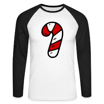 Candy cane - Unisex Long Sleeve Baseball T-Shirt - white/black - Front - Nik (191cm)