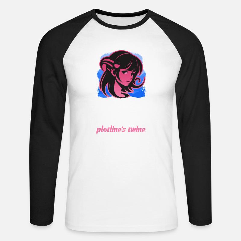 Character´s Shine plotline´s twine - Unisex Baseballshirt langarm - Weiß/Schwarz
