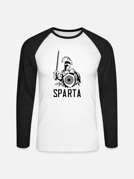 sparta - Unisex Baseballshirt langarm - Weiß/Schwarz