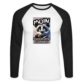 Augenringe am Morgen - Unisex Baseballshirt langarm - Weiß/Schwarz - Vorne - Nik (191cm)