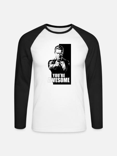 You‘re Awesome - Unisex Baseballshirt langarm - Weiß/Schwarz