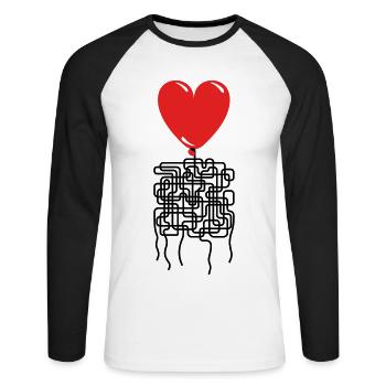 Things are complicated. Valentine's day. I love... - Unisex Long Sleeve Baseball T-Shirt - white/black - Front - Nik (191cm)