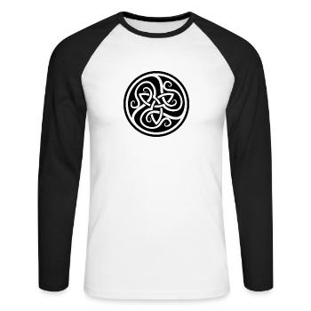 celtic knot - Maglia da baseball a manica lunga da uomo - bianco/nero - Fronte - Nik (191cm)