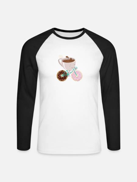 Donut Coffee Bicycle - Unisex Baseballshirt langarm - Weiß/Schwarz
