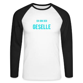 ich bin der Geselle - Unisex Baseballshirt langarm - Weiß/Schwarz - Vorne - Nik (191cm)